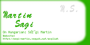 martin sagi business card